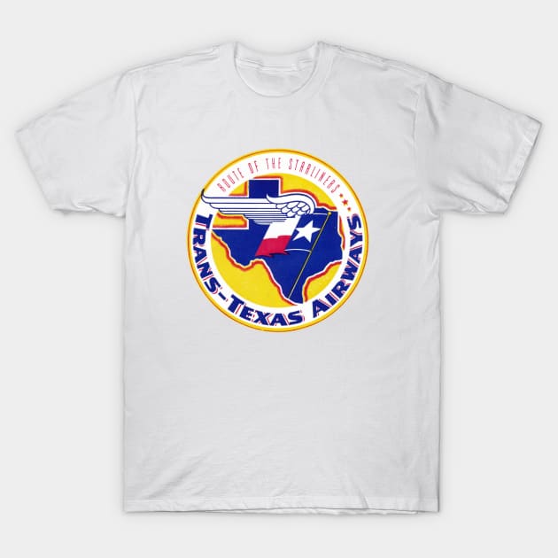 1950's Trans Texas Airways T-Shirt by historicimage